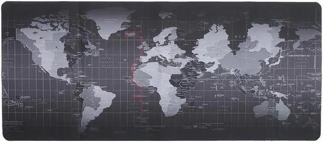 Alt view image 4 of 7 - Jansicotek XL 700*300*2mm World Map Speed Keyboard Mouse Pad Mat Computer Gaming Mousepad Locking Edge Table Mat- Non-slip Rubber Base for PC Computer Laptop