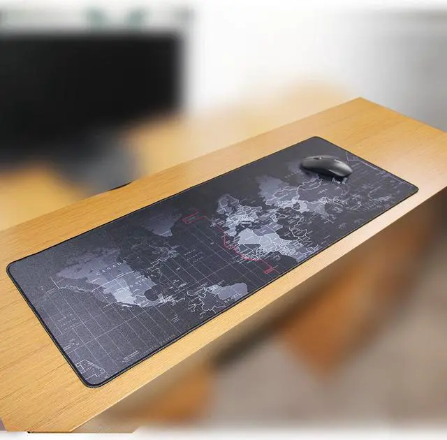 Alt view image 7 of 7 - Jansicotek XL 700*300*2mm World Map Speed Keyboard Mouse Pad Mat Computer Gaming Mousepad Locking Edge Table Mat- Non-slip Rubber Base for PC Computer Laptop