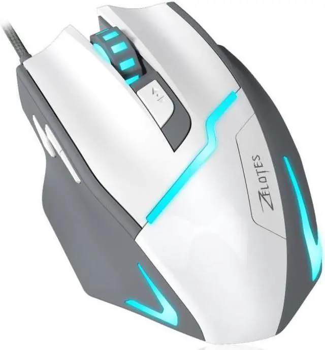 Alt view image 4 of 4 - Jansicotek Ergonomic Optical Wired 7200DPI Gaming Mouse with 7 Buttons and 7 Colors Breathing Light for Gamer PC Macbook Laptop