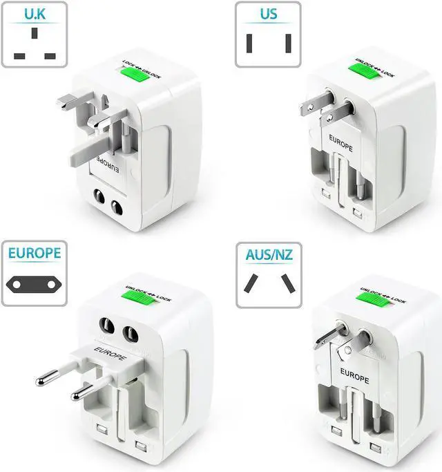 Alt view image 2 of 6 - Jansicotek Universal World Wide Travel Charger Adapter Plug All in One Wall Charger Adaptor Adapter Works In More Than 160 Countries Including EU UK US AU JP CHN