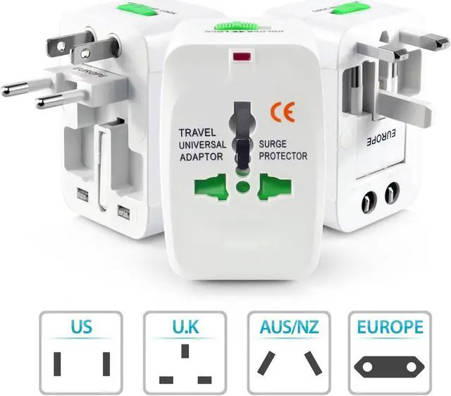 Main image of Jansicotek Universal World Wide Travel Charger Adapter Plug All in One Wall Charger Adaptor Adapter Works In More Than 160 Countries Including EU UK US AU JP CHN