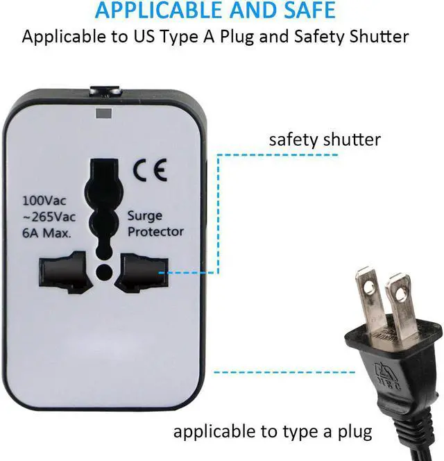 Alt view image 5 of 8 - Jansicotek Universal All in One Worldwide Travel Power Plug Wall AC Adapter Charger with Dual USB Charging Ports for USA EU UK AUS