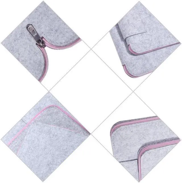 Alt view image 7 of 7 - Jansicotek Laptop Sleeve 14-14.6 Inch Felt Laptop case Notebook Computer Case Carrying Case Bag Pouch with Handle for 14"-14.6" Acer / Asus / Dell / Lenovo / HP Grey & Pink
