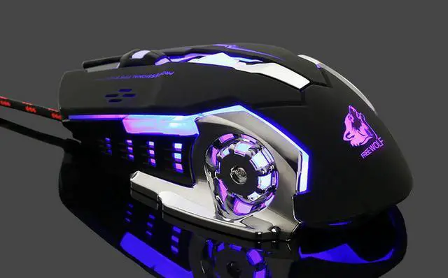 Alt view image 4 of 6 - Jansicotek Wired Gaming Mouse, 4000 DPI Metal Base Gaming Mouse Mice for PC Laptop Cuomputer Macbook Gamer Black