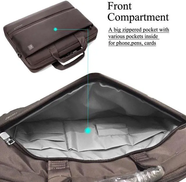 Alt view image 3 of 8 - Jansicotek 15.6 Inch Notebook Case, Water Resistant Nylon Laptop Bag Cover Sleeve Briefcase Handbag Shoulder Bag with Back Blet For 15-15.6 Inch Apple Macbook, Notebook, Laptop, Tablet PC, Ultrabook