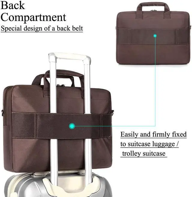 Alt view image 5 of 8 - Jansicotek 15.6 Inch Notebook Case, Water Resistant Nylon Laptop Bag Cover Sleeve Briefcase Handbag Shoulder Bag with Back Blet For 15-15.6 Inch Apple Macbook, Notebook, Laptop, Tablet PC, Ultrabook