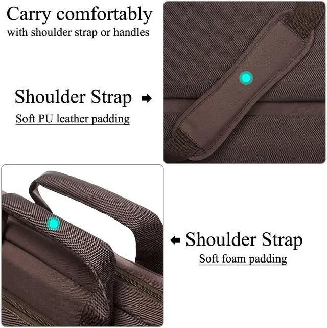 Alt view image 6 of 8 - Jansicotek 15.6 Inch Notebook Case, Water Resistant Nylon Laptop Bag Cover Sleeve Briefcase Handbag Shoulder Bag with Back Blet For 15-15.6 Inch Apple Macbook, Notebook, Laptop, Tablet PC, Ultrabook