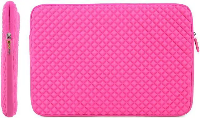 Alt view image 2 of 8 - Jansicotek Diamond Foam Splash & Shock Resistant Neoprene Travel Bag for 11 - 12.5 Inch Ultrabook,Laptops,tablet PC, Macbook, Chromebook (Pink)