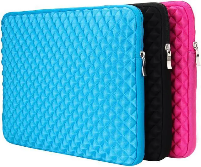 Alt view image 7 of 7 - Jansicotek Diamond Foam Splash & Shock Resistant Neoprene Travel Bag for 15 - 15.6 Inch Ultrabook,Laptops,tablet PC, Macbook, Chromebook (Black)