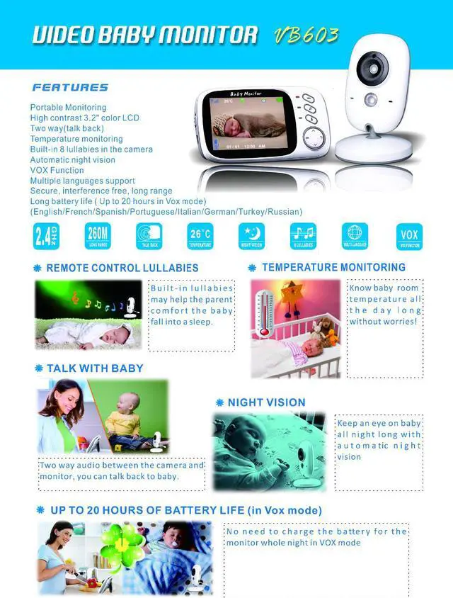 Alt view image 7 of 7 - Jansicotek Wireless Video Baby Monitor 3.2"Color LCD Child Safety Monitoring Home Security Surveillance Indoor Digital Camera with 2-way Audio IR-cut Night Vision- Mother's Day Gifts
