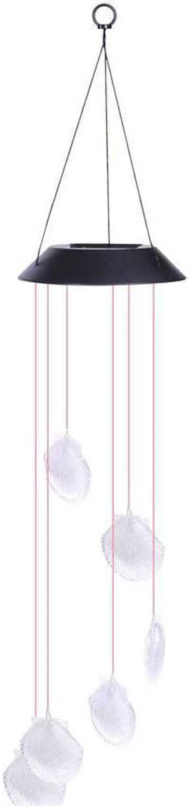 Main image of Jansicotek Romantic LED Wind Chime Lights, Solar Color Changing Solar Mobile Wind Chimes Lights Night Light For Home, Party, Festival Days, Garden,Christmas Decoration with Spinning Hook-Sea Shell