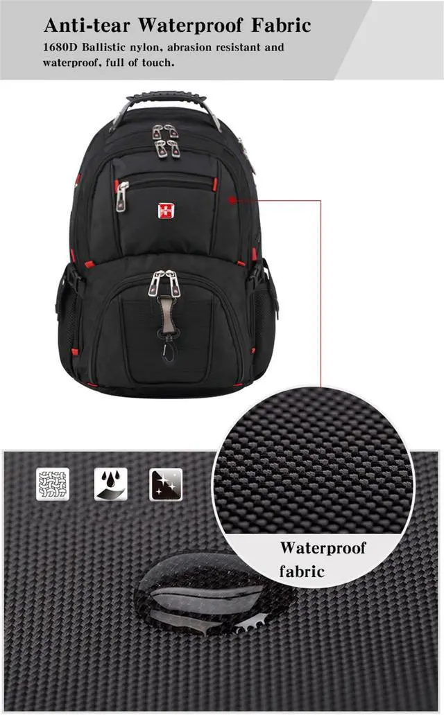 Alt view image 6 of 8 - Jansicotek 38L Men's Backpack female Travel School Bag for quality Laptop 15 Inch Notebook Computer bagpack waterproof Business