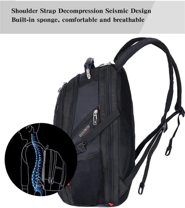 Alt view image 7 of 8 - Jansicotek 38L Men's Backpack female Travel School Bag for quality Laptop 15 Inch Notebook Computer bagpack waterproof Business