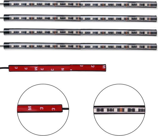 Alt view image 4 of 7 - Jansicotek Car LED Strip Lights, 4pcs 72 LED Multi Color Car Interior Lights For Car Music Car Strip Light Under Dash Lighting Kit with Remote Controller, Sound Active Function