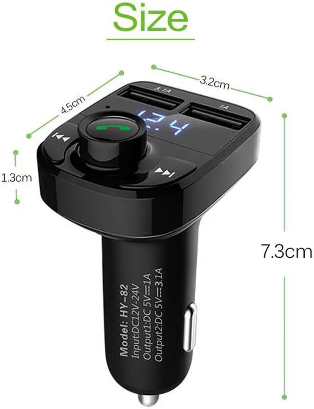 Alt view image 2 of 7 - Jansicotek USB 4.1A Car Fast Charger Bluetooth Car Kit Transmissor FM MP3 Player Com LED  Display  Micro SD TF Music Playing