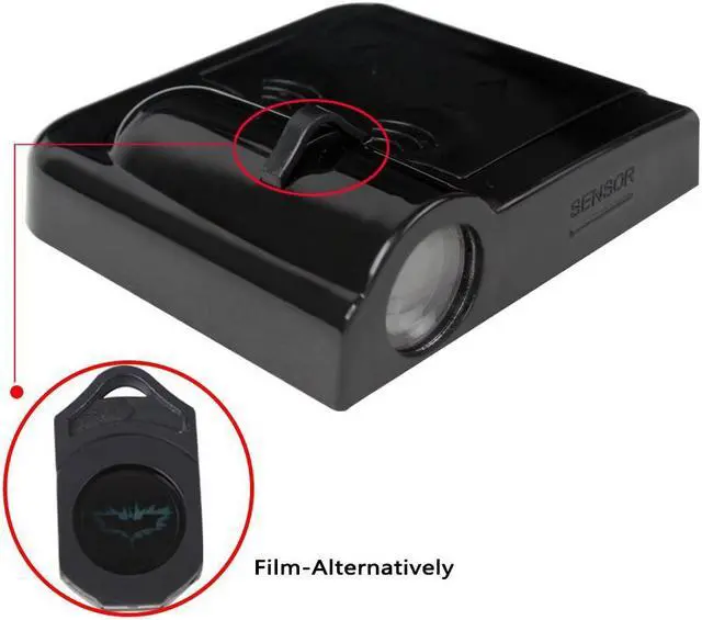 Alt view image 4 of 7 - Jansicotek Car Door Projector Lights 2 Pcs Wireless Led Car Lights With Magnet Sensor Auto Courtesy Welcome Logo Shadow Lamp Battery Operated 6AAA included(Captain America)