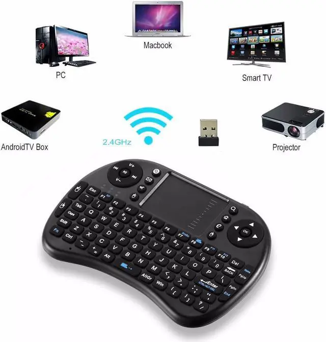 Alt view image 6 of 7 - Jansicotek i8 mini 2.4 GHz Multi-media Remote Control Touchpad TV BOX PC Laptop Tablet Laptop Tablet Pad