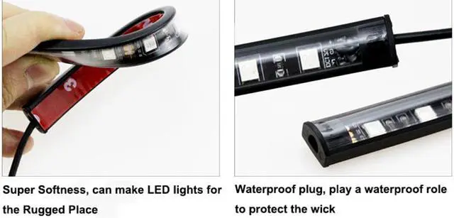 Alt view image 3 of 7 - Jansicotek Automotive LED Interior Lights4Pcs 36LEDs Lights DC12V Car Multi-color Music RGB LED Interior Lighting, Car Decorative Lights, With Sound-activated, Remote Controller