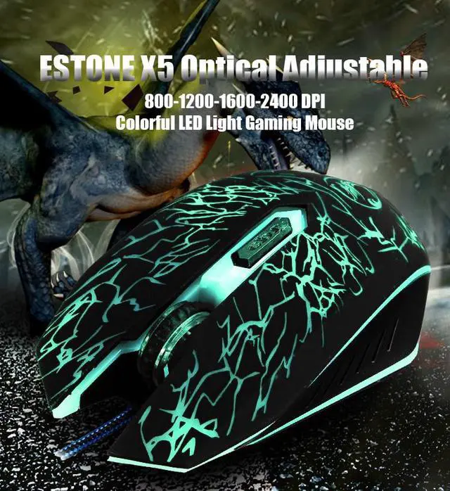 Alt view image 4 of 8 - Jansicotek X5 USB Wired Optical Computer Mouse 6 Key 2400DPI Colorful Led Breathing Light Mice Mause for PC Laptop Games