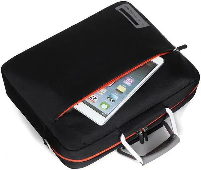 Alt view image 3 of 8 - Jansicotek 14.4 Inch Macbook Cases Sleeve Nylon Material Aluminum Alloy Handle for 14 - 14.4 Inch Laptop / Notebook / MacBook / Ultrabook / Chromebook, Red