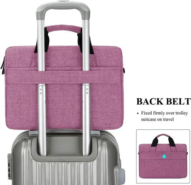 Alt view image 7 of 8 - Jansicotek 13"13.3" 14" 14.6" 15"  15.4" 15.6" Laptop Shoulder Bag Messenger Bag for Macbook Air PRO Retina Laptop / Notebook / MacBook / Ultrabook / Chromebook Computers,(13-13.3 Inch,Purple)