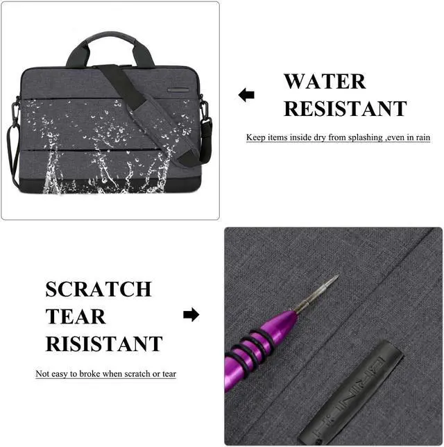 Alt view image 7 of 8 - Jansicotek 13.3 Inch Laptop Computer Shoulder Bag Laptop Messenger Sleeve Notebook Cases for Work / Travel,Fits 13 - 13.3 Inches Laptop / Notebook / MacBook / Ultrabook Computer,Black