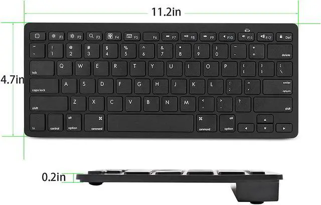 Alt view image 5 of 8 - Jansicotek Bluetooth Ultra-Slim Keyboard for iPad Air 2 / Air, iPad Pro, iPad mini 4 / 3 / 2 / 1, iPad 4 / 3 / 2 , New iPad 9.7"(2017), Galaxy Tabs and Other Mobile Devices (Black)