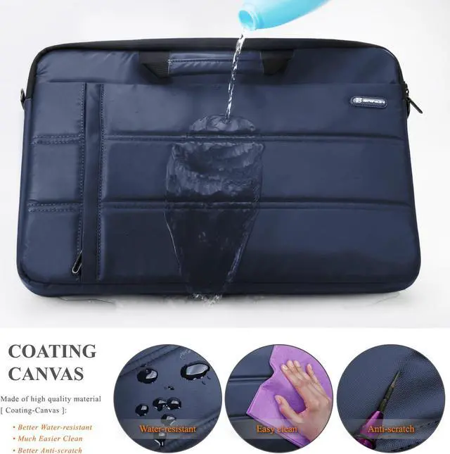 Alt view image 7 of 7 - Jansicotek 13.3 Inch Laptop Handbag, Notebook case Business Laptop Bag Shoulder Bag Work Briefcase Sleeve Case Handbag Fit for 13 - 13.3" Laptop / NoteBook Computer, Blue
