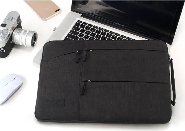 Alt view image 7 of 7 - WIWU Laptop Sleeve For 11-12.1 Inch Lpatop Notebook Macbook Air/ Macbook Pro/ Retina Display, 360° Protective Chromebook Tablet Case With Handle And Accessory Storage, Drop-proof (11-12.1 Inch, Black)