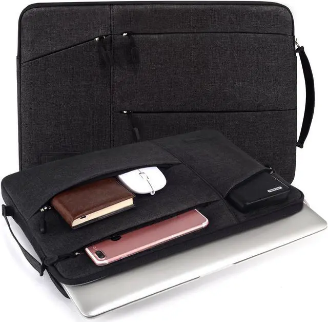 Main image of WIWU Laptop Sleeve For 11-12.1 Inch Lpatop Notebook Macbook Air/ Macbook Pro/ Retina Display, 360° Protective Chromebook Tablet Case With Handle And Accessory Storage, Drop-proof (11-12.1 Inch, Black)