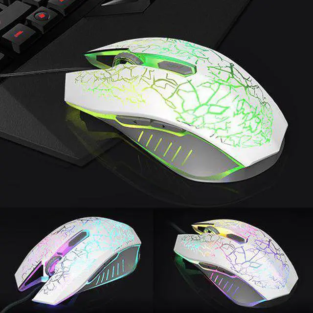 Alt view image 7 of 8 - Jansicotek Gaming Mouse Wired [2400 DPI]  [ Breathing Light] Ergonomic Game Computer Mice with 6 Buttons for PC,Gamer,White