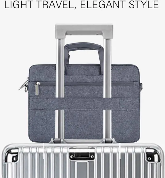 Alt view image 4 of 7 - WIWU 13 / 13.3 Inch Laptop Bag Message Bag with Straps for Men Briefcase Waterproof Laptop Case Laptop Bags Computer Bag Gifts for Men Laptop Sleeve Case Business Travel Bag (13.3 inch, Gray)