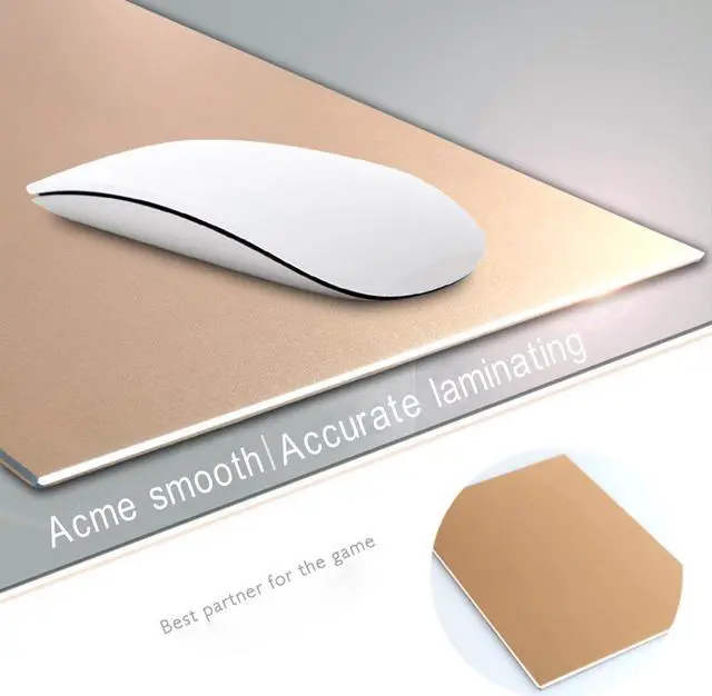 Alt view image 4 of 8 - Jansicotek Mouse Pad Rectangle Aluminum Alloy Gaming Mouse Pads Non-Slip PU Base Micro Sand Blasting Aluminum Surface Nice Smooth Top Sleek and Very Easy to Clean for Computer Laptop,8.66"x7.08"x0.08"