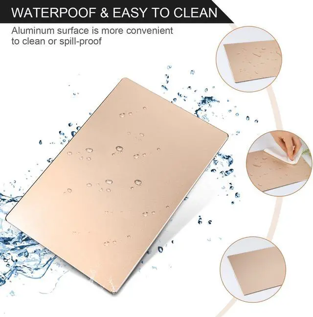 Alt view image 5 of 8 - Jansicotek Mouse Pad Rectangle Aluminum Alloy Gaming Mouse Pads Non-Slip PU Base Micro Sand Blasting Aluminum Surface Nice Smooth Top Sleek and Very Easy to Clean for Computer Laptop,8.66"x7.08"x0.08"