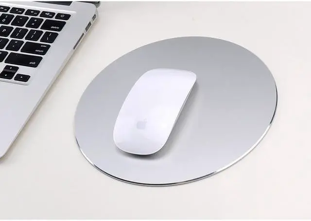 Alt view image 2 of 7 - Jansicotek Mouse Pad Round Aluminum Alloy Gaming Mouse Pads Non-Slip PU Base Micro Sand Blasting Aluminum Surface Nice Smooth Top Sleek and Very Easy to Clean for Computer Laptop,8.66"x8.66"x0.08"
