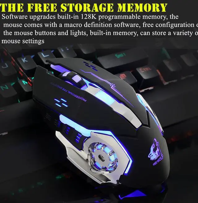 Alt view image 5 of 7 - Jansicotek Freewolf V5 USB Wired Gaming Mouse 6 Button 4000 DPI Optical Gamer for Computer Tablet