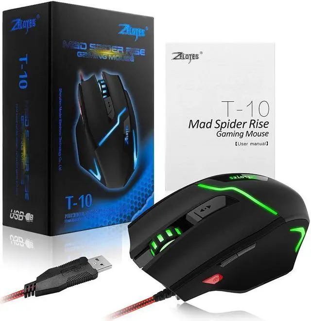 Alt view image 3 of 7 - Zelotes 7200 DPI Gaming Mouse,7 Buttons,Multi-Modes LED Lights, 7 Adjustable DPI Levels, 600/1000/1600/2400/3200/5400/7200DPI USB Optical Wired Mice for Gamer PC MAC Laptop
