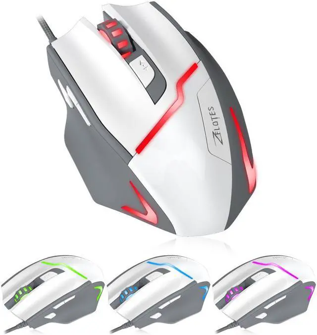 Main image of Zelotes 7200 DPI Gaming Mouse,7 Buttons,Multi-Modes LED Lights, 7 Adjustable DPI Levels, 600/1000/1600/2400/3200/5400/7200DPI USB Optical Wired Mice for Gamer PC MAC Laptop