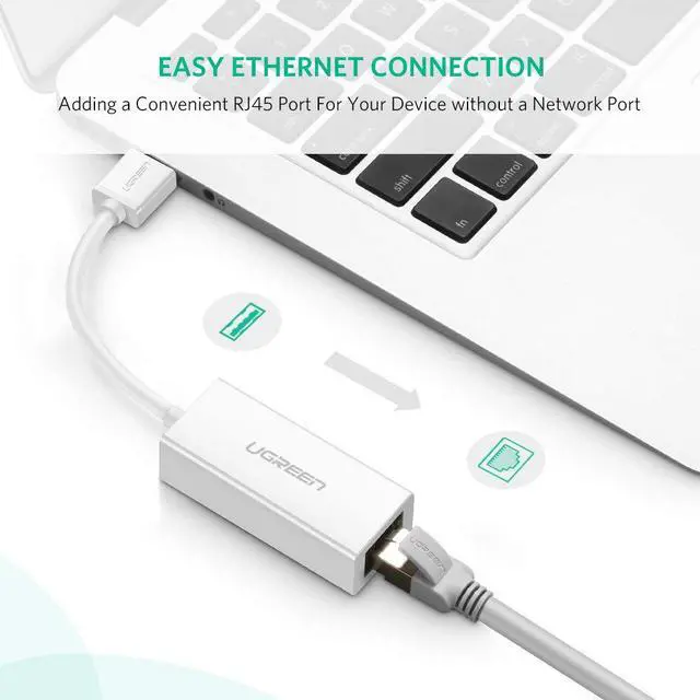 Alt view image 2 of 8 - Jansicotek USB 3.0 To Gigabit Ethernet RJ45 LAN (10/100/1000) Mbps Network Adapter For PC-White