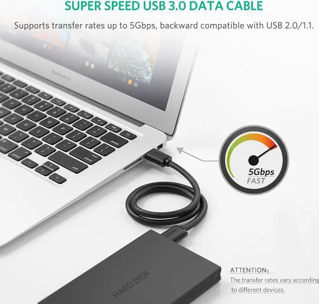 Alt view image 4 of 8 - Jansicotek USB 3.0 Cable Extender, High Speed 5Gbps USB 3.0 to USB 3.0 Male to Male for External Hard Drives, Modems, Printers, Cameras, Computer, Laptop & More(1.65 Feets, 0.5m)