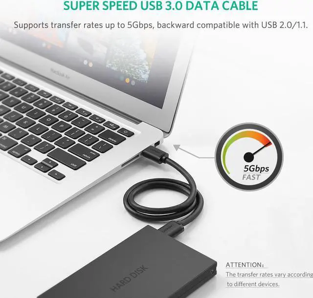 Alt view image 4 of 8 - Jansicotek USB 3.0 Cable (USB to USB Cable Male to Male) for External Hard Drives, Modems, Printers, Cameras, Computer, Laptop & More (3.3 Feets, 1m)