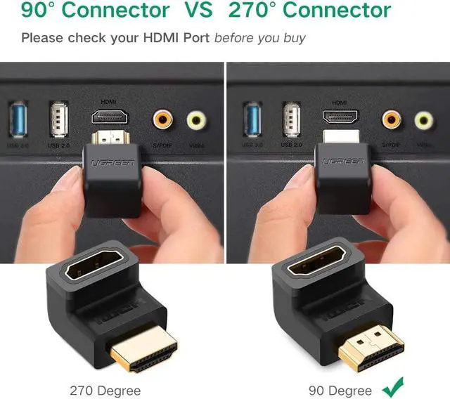 Alt view image 5 of 7 - Jansicotek 2PCS HDMI Right Angle Connectors Adapters Right Angle 90 Degree connectors Connectors for TV Stick, Roku Stick, Chromecast, Xbox, PS4, PS3, Nintendo Switch