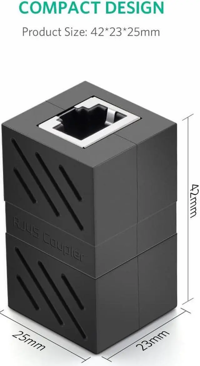 Alt view image 5 of 7 - Jansicotek 10-pack Female to Female Network LAN Connector Adapter Coupler Extender RJ45 Ethernet Cable Extension Converter for Cat7 Cat6 Cat5e(Black)