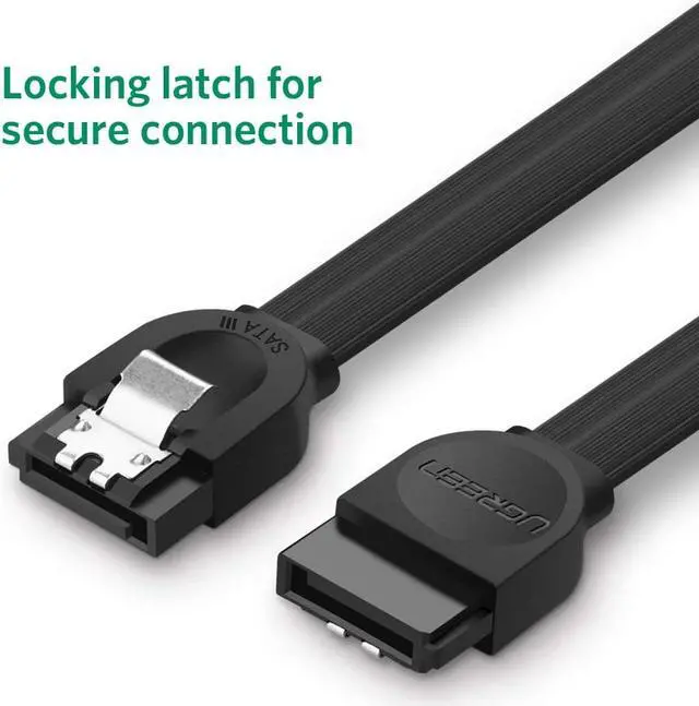 Alt view image 2 of 7 - Jansicotek SATA III Cable, SATA III 3 Pack 6Gbps Straight HDD SDD Data Cable with Locking Latch 18 Inch for SATA HDD, SSD, CD Driver, CD Writer