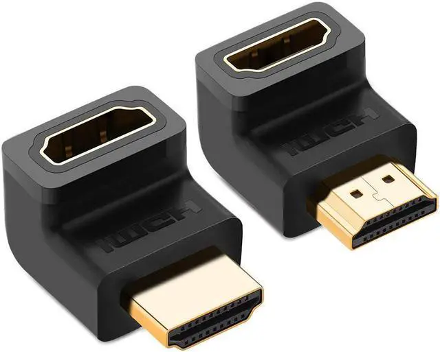 Main image of Jansicotek 2-Pack 3D&4K Supported HDMI HDMI Adapter 90 And 270 Degree Right Angle Male to Female Right Angle Adapter for 1080P HDTV PC HDMI Adapter