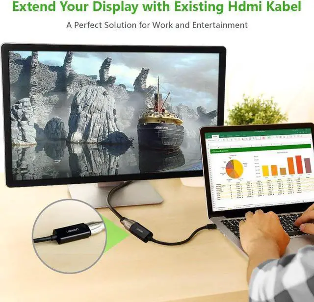 Alt view image 7 of 8 - Jansicotek Mini DisplayPort to HDMI Adapter, Thunderbolt 2.0 to HDMI Converter Compatible MacBook Air, iMac, MacBook Pro, Surface Dock, Monitor, Projector - Black