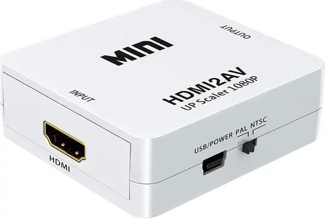 Alt view image 2 of 7 - Jansicotek HDMI to av, HDMI to RCA, HDMI to AV 3RCA CVBs- 1080P HDMI to AV 3RCA CVBs Composite Video Audio Converter Adapter Supporting PAL/NTSC with USB Power Cable  (White)