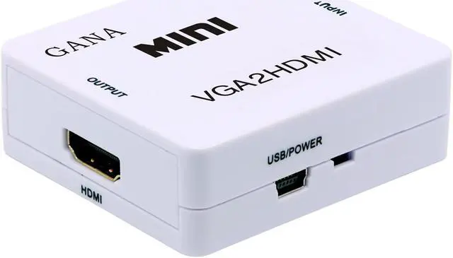 Alt view image 4 of 7 - Jansicotek  VGA toHDMI Converter Adapter (Female to Female)  With Audio Cable VGA2HDMI Adapter Connector with 3.5mm Audio Port Cable Work for PC Laptop Display Computer Mac Projector, Xbox, HDTV-White