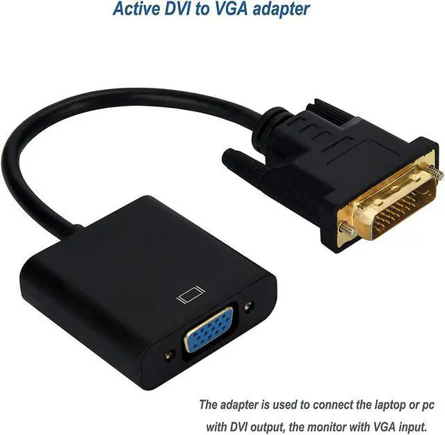 Alt view image 3 of 7 - Jansicotek Active DVI-D Dual Link 24+1 Male to VGA Female Video with Flat Cable Adapter Converter for DVI Device, Laptop, PC to VGA Displays, Monitors, Projectors