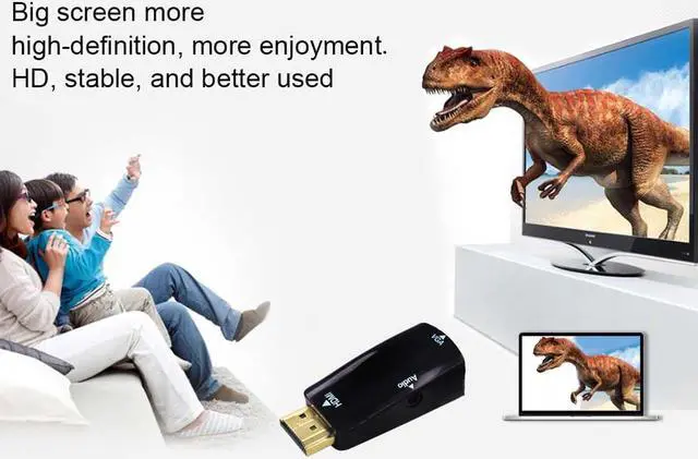 Alt view image 6 of 7 - Jansicotek HDMI to VGA(Male to Female) Converter With 3.5mm Audio Cable  for PC Laptop Tablet and Other HDMI Input Devices Support 1080P HDTV Adapter Hot Sales  - White